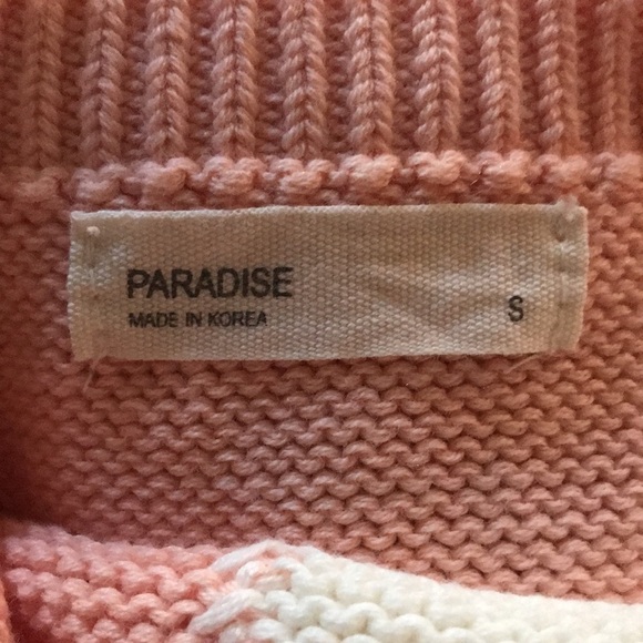 Retro Paradise Pink Knit Heart Overalls, Size Small - Picture 12 of 13